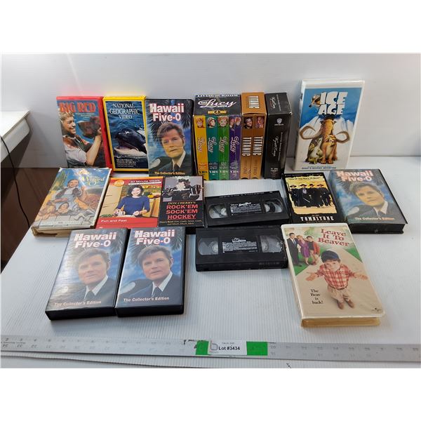 VHS Tapes & DVDs- The Lucy Show, Hawaii Five-O, Wyatt Earp, Misc.