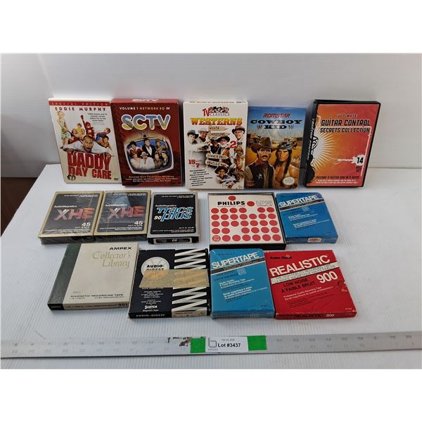 DVDs- SCTV, Guitar Control Secrets, Cowboy Kid Nintendo Game, Misc.