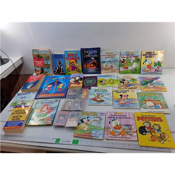 Books- Baby Disney, Louis L'Amour, Misc. & Tapes- Merle Haggard, Bob Pringle, Misc.
