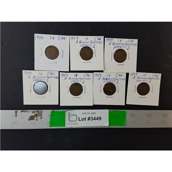 (7) Canadian Pennies- 1940,'49