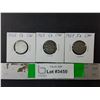 Image 1 : (3) Antique Canadian Five Cent Coins- 1922-24