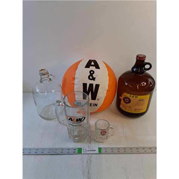 Vintage A & W - Beach Ball, Mugs, Jugs - PICK UP