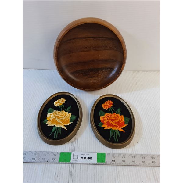 Wooden Bowl- (2) Wall Decor