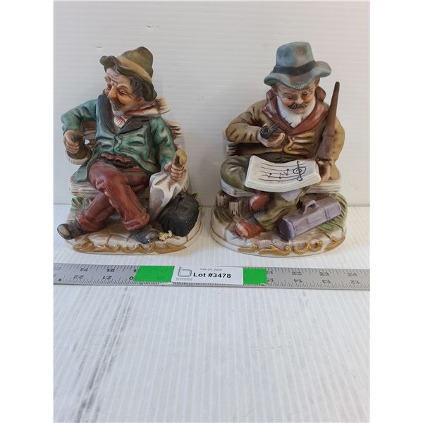 (2) Vintage Ceramic Figurines- Tramps on Bench
