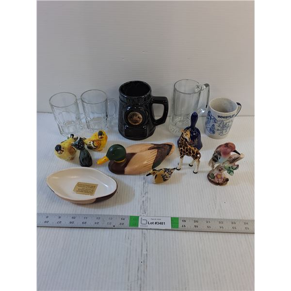 Assorted- Mugs, Glass/Ceramic Decor, Salt & Pepper Shakers