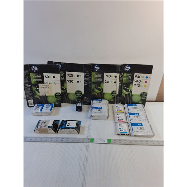 HP Ink Cartridge- 60XL (1) Black (1) Tri-Color - 920XL (1) Black  - 940XL (2) Black- 940XL (2) Yello