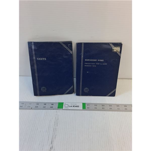 (2) Vintage- Whitman Coin Folders - Penny / Dime