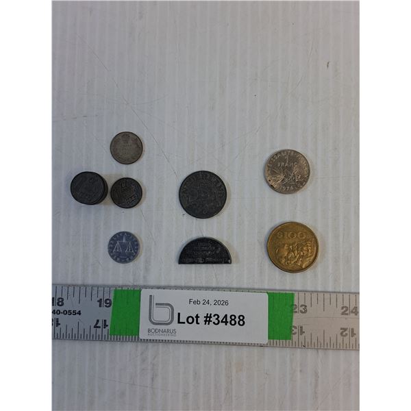 (13) Coins - Italy, Netherlands, Mexico, French, Spanish 4-bit Replica