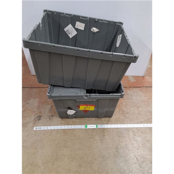 * (2) Totes - 19 1/2" W x 24" L x 13" T - As Is - CANNOT SHIP