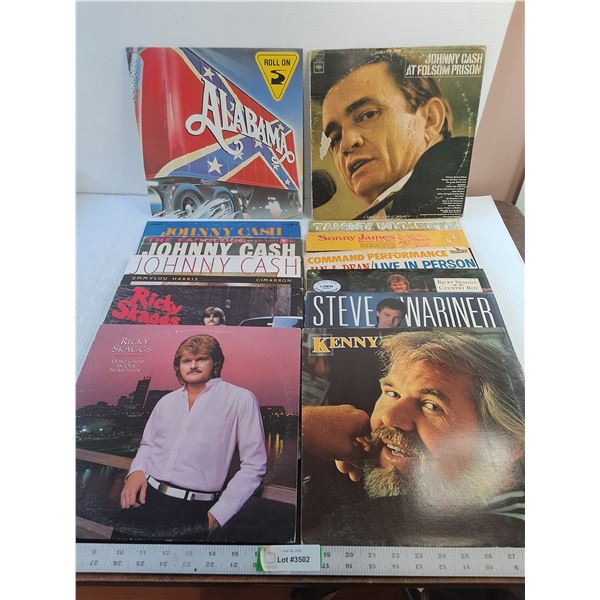(14) Vinyl Records- Johnny Cash, Ricky Scaggs, Steve Warriner, Jan & Dean, Alabama, EmmyLou Harris,