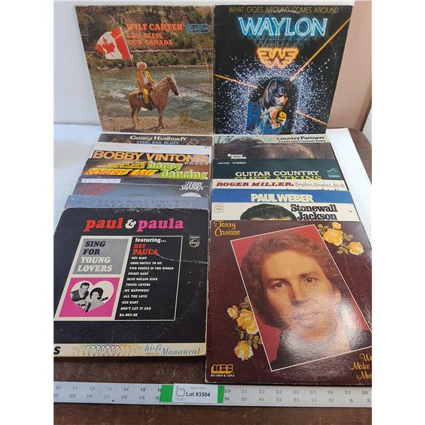 (14) Vinyl Records- Multiple Artists- Waylon Jennings, Wilf Carter, Roger Miller, etc