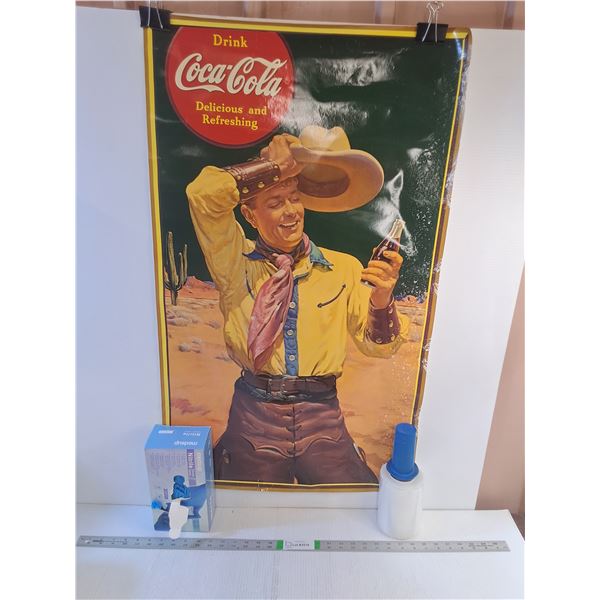(4) Vintage Wall Posters- Coca-Cola, Budweiser, Kokanee)