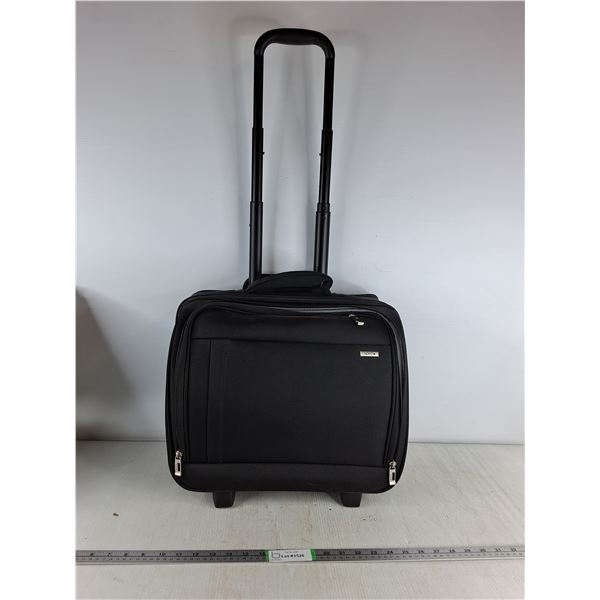 Rolling Carry- On Suitcase- Zippers & Wheels Work, 17x 14 x9