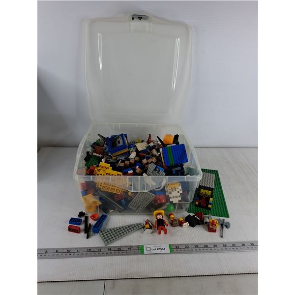 Tub of Lego and Random Toys- 14" x14 " x 7"