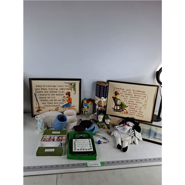 (2) Nursey Knit Photos & Light Switch Cover, Chinese Map, Chinese Mini Dolls, Misc