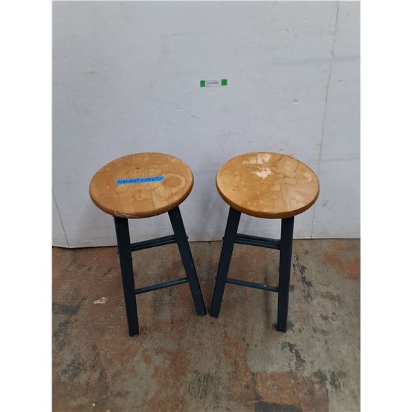 *(2) Wooden Stools - PICKUP ONLY