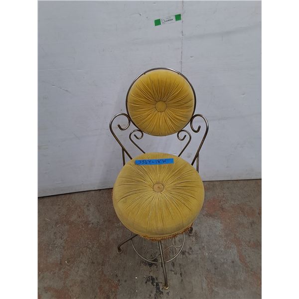 *Vintage Brass Makeup Chair - PICKUP ONLY