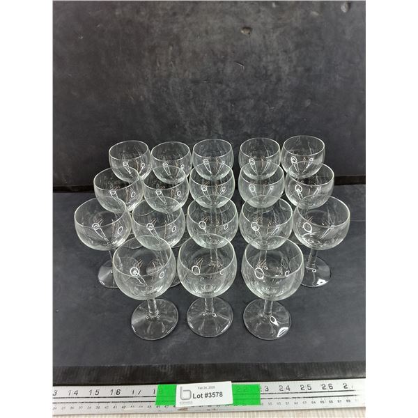(18) Glass Goblets - PICK UP ONLY
