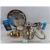 Image 1 : Silverplate Tea and Cream & Sugar Serving Set, Silversmith's Gloves, Dry Silver Polish