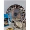 Image 2 : Silverplate Tea and Cream & Sugar Serving Set, Silversmith's Gloves, Dry Silver Polish