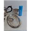 Image 5 : Silverplate Tea and Cream & Sugar Serving Set, Silversmith's Gloves, Dry Silver Polish