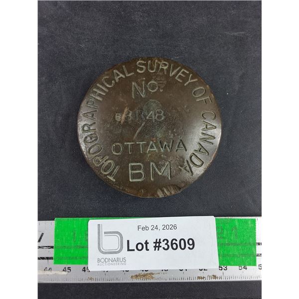 Antique Topographical Survey of Canada Screw On Cap