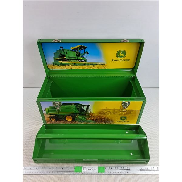 John Deere Metal Tool Box w/Tool Caddy - New, 20" x 8" x 9"
