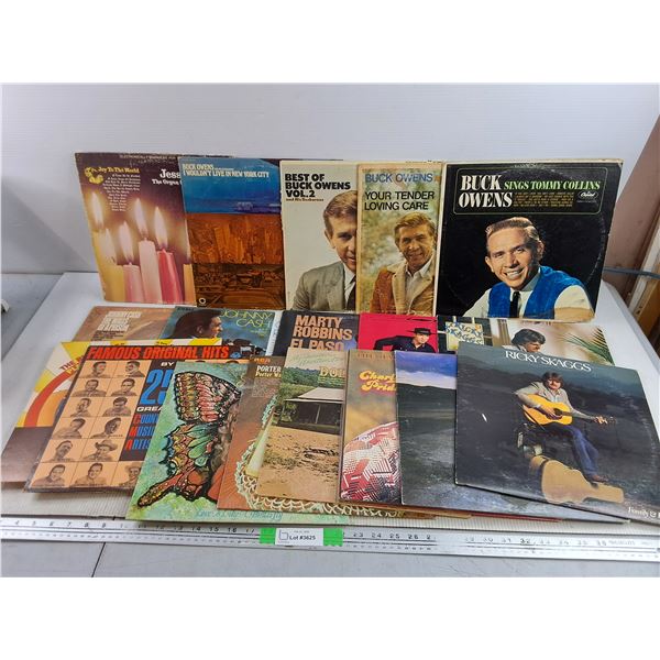 Assorted Vinyl Records - Ricky Skaggs, Famous Original Hits, Johnny Cash