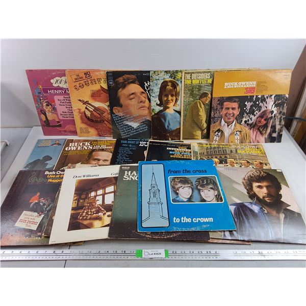 Assorted Vinyl Records - Buck Owens & His Buckaroos, Johnny Cash, Eddie Rabbitt