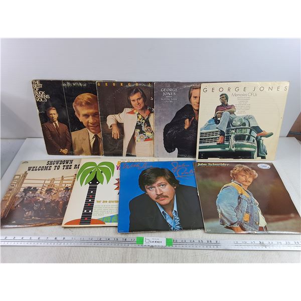 Assorted Vinyl Records - George Jones, John Schneider, 50 Guitars Visit Hawaii