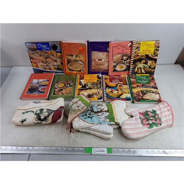 Company's Coming Cook Books, Oven Mitts & Kitchen Towel
