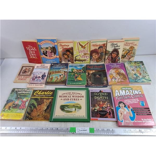 Assorted Books - The Bobbsey Twins, The Lonesome Cougar,  Born Hutterite