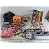 Image 1 : Booster Cables, Light Up Halloween Pumpkin, Candlesticks, Scraper, First Aid Kit, Misc