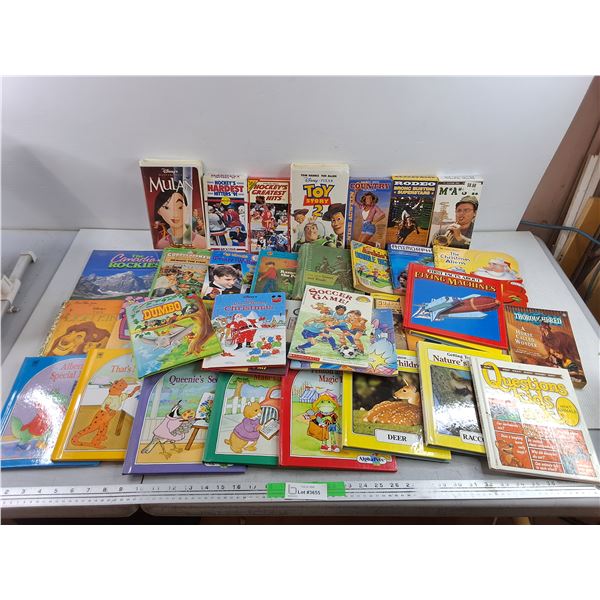 Assorted VHS & Books - Mulan, Archie Double Digest, Questions Kids Ask