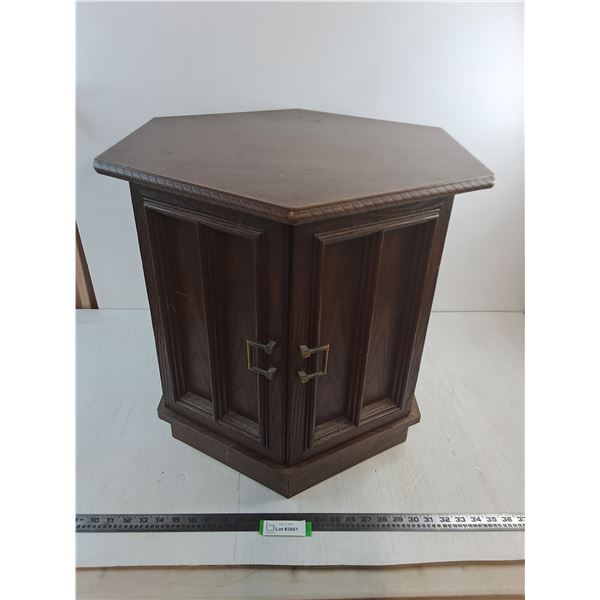 * MDF Hexagon End Table w/Storage - 21" High x 24" Max Diameter -PICK UP ONLY