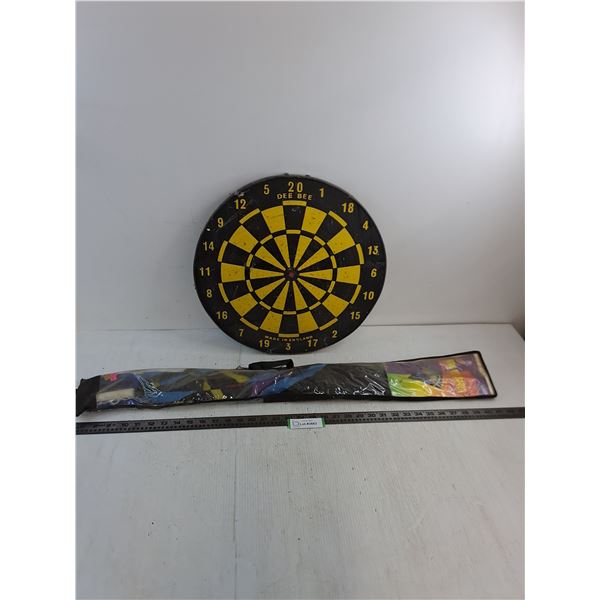 Dee Bee 2-Sided English Dart Board - 17.5" Diameter, "Bird of Prey" Kite Kit - Untested, As is