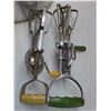 Image 3 : (2) Stock Pots, Egg Beaters, "Western" Candle, Cake Server, Platters - PICK UP