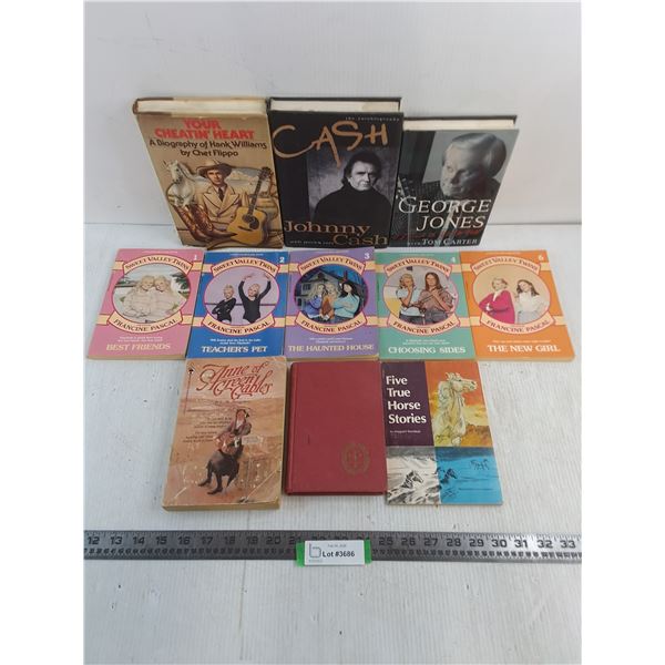 (11) Books (Hank Williams, Johnny Cash, George Jones, Anne of Green Gables)