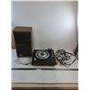Image 1 : Sears Electronics Turntable - Tested, Speaker 19x10x8" - Untested, AV Cords - PICK UP ONLY