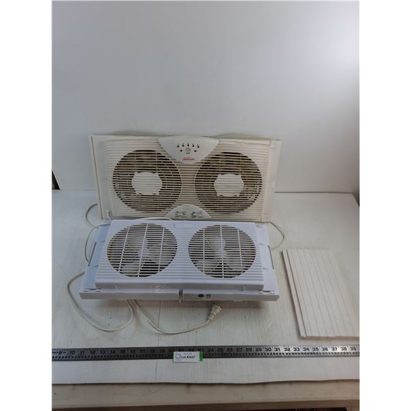 (2) 2-Directional Dual Window Fans - Both Tested, 25" & 22" Lengths -PICK UP ONLY
