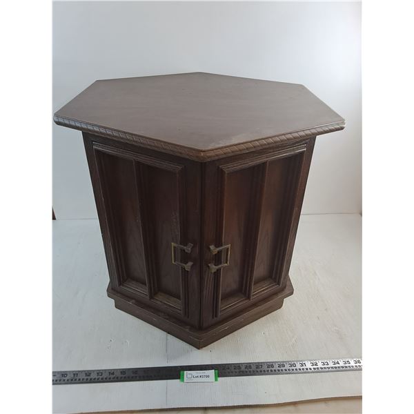 * MDF Hexagon End Table w/Storage - 21" High x 24" Max Diameter -PICK UP ONLY