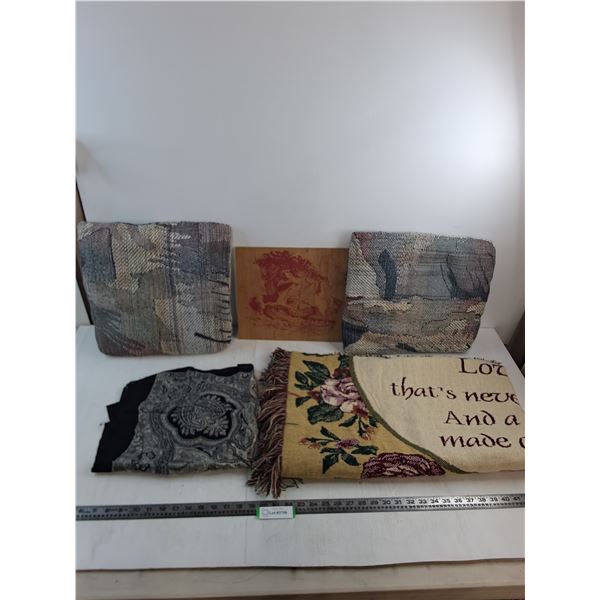 50" x 58" Grandmother Expression Throw Blanket, Throw Pillows, Wood Board Horse Art, Table Linen