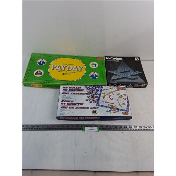 (3) Board Games (Payday, Tri-Ominos, NHL Snakes & Ladders)