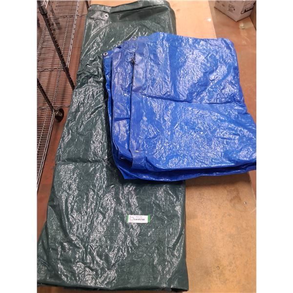 (2) Tarps (Blue 60" x 84" & Green 88" x 102" Approx)- PICK UP ONLY