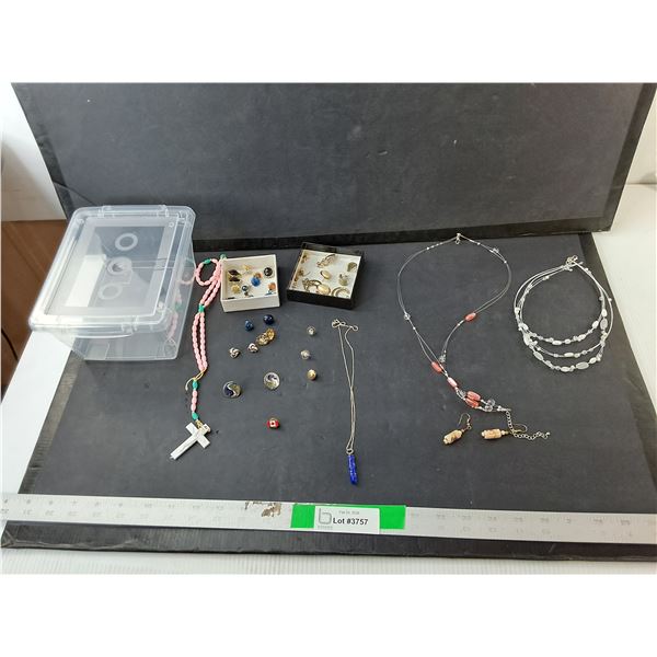 Jewelry- Necklaces & Earrings and Plastic Storage Case