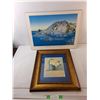 Image 1 : Mt. Cook Photo & Framed Rose Painting Up to 23.5" x 17.5", Cannot Ship