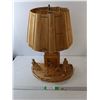 Image 1 : Wooden Lamp with Shade 23"- Powers On- Cannot Ship