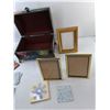 Image 3 : Painted Wooden Storage Box 11" x 7.5" x 7", Photo Frames & Ceramic Coasters