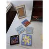 Image 4 : Painted Wooden Storage Box 11" x 7.5" x 7", Photo Frames & Ceramic Coasters