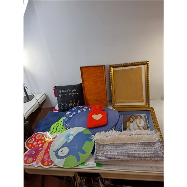 Photo Frames 16" X 12.75", Placemats, Throw Pillow, Misc - PICK UP
